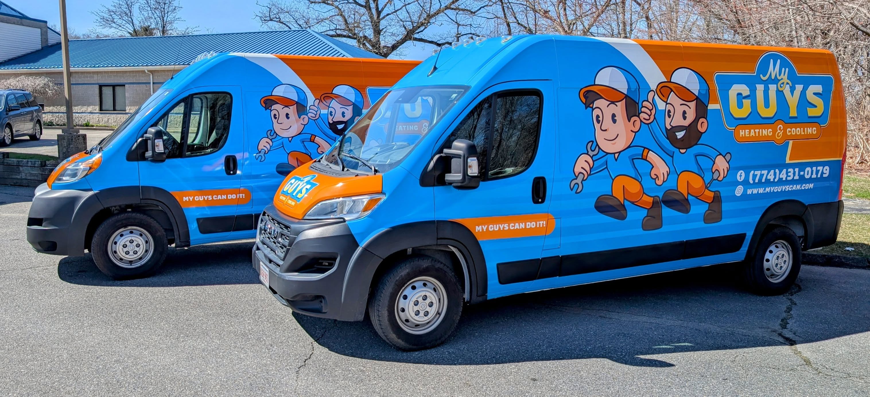 My Guys Heating and Cooling service vans